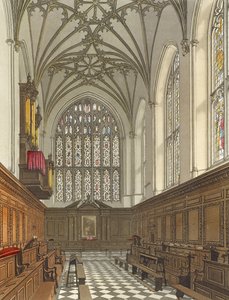 Winchester College Chapel, fra "History of Winchester College", del af "History of the Colleges", graveret af William James Bennett (1787-1844), udgivet af R. Ackermann, 1816 (akvatint)